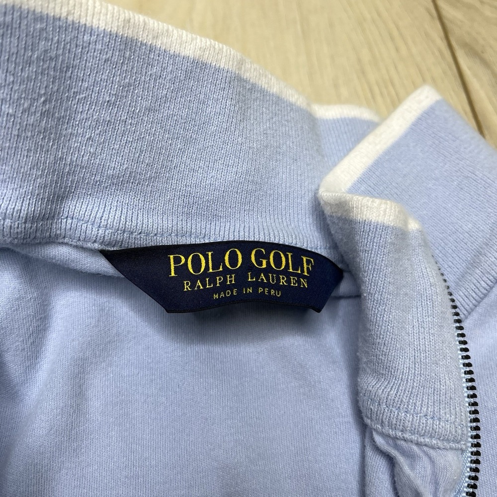 Polo Golf Ralph Lauren 1/4 Zip Sweater Cotton Mock Neck Blue Mens Size XL - Picture 6 of 11